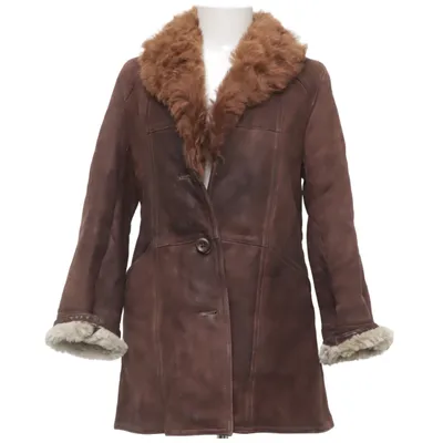 Shearling jas (Bruin) van Kara