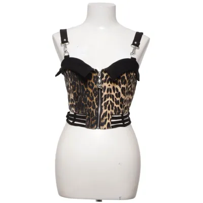 Crop top (Marron, Noir) de Killstar Élasthane, Polyamide, Viscose