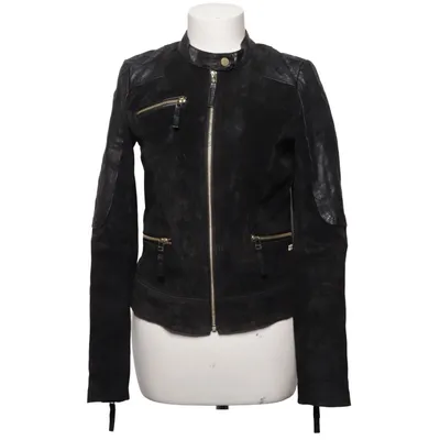 Bikerjack (Zwart) van Freaky Nation Katoen, Leer, Polyester