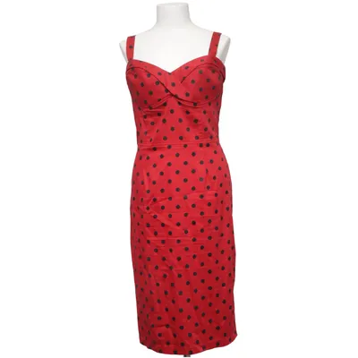 Kleid (Rot, Schwarz) von Deadly Dames Baumwolle, Elasthan