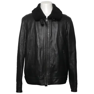 Pilotjacka (Svart) från Construe Bomull, Skinn, Polyester