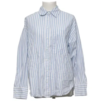 Shirt (Blue, White) from Stradivarius Cotton