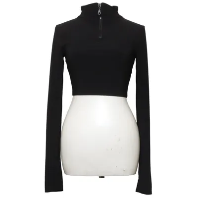 Crop top (Zwart) van AYM Elastaan, Polyester