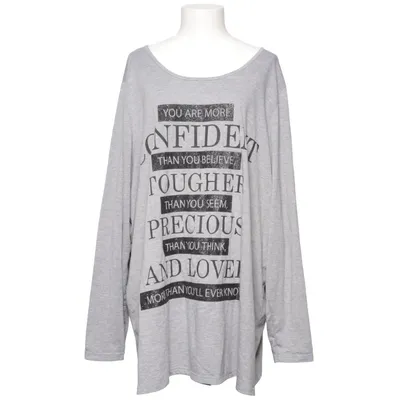 T-shirt à manches longues (Gris) de Plus Élasthane, Polyester, Viscose