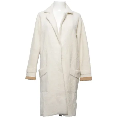 Coat (White, Beige) from MXO Acrylic, Polyamide, Polyester, Viscose