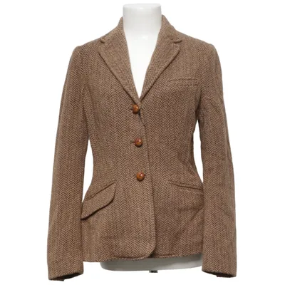 Blazer (Brown) from Polo Ralph Lauren Cupro, Leather, Polyamide, Wool