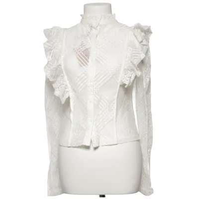 Bluse (Weiß) von H&M Baumwolle, Polyamid, Polyester, Viskose