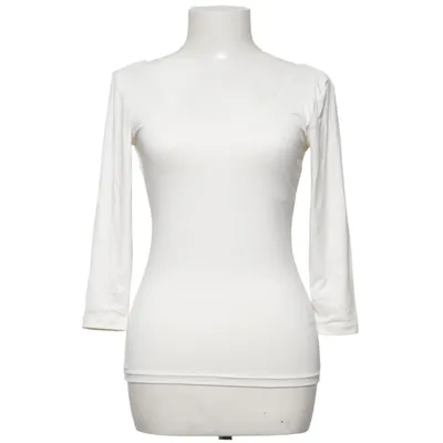 Langærmet t-shirt (Hvid) fra H&M Basic Elastan, Polyamid