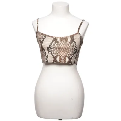 Crop top (Beige, Bruin) van I-X London Elastaan, Polyester