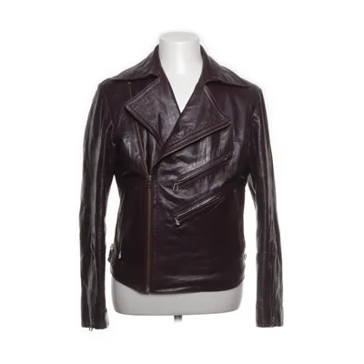 Bikerjack (Bruin) van J.Lindeberg Acetaat, Leer