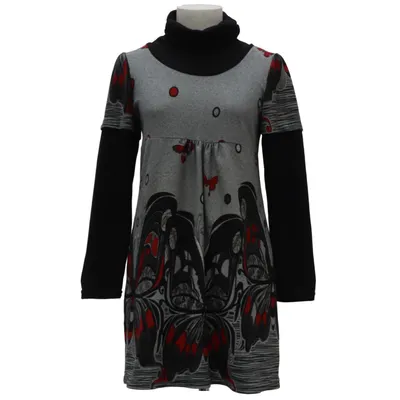 Dress (Gray, Black, Red) from Mundo Mix Cotton, Viscose