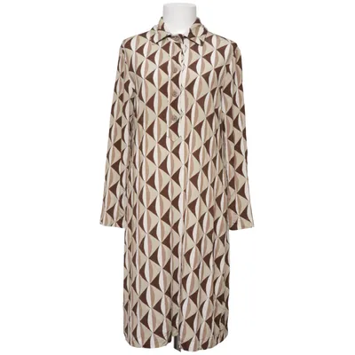 Blousejurk (Bruin, Beige, Wit) van Maliparmi Elastaan, Viscose