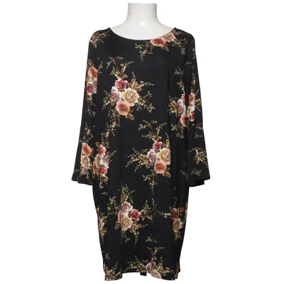 Klänning (Svart, Flerfärgad) från Happy Holly Elastan, Polyester