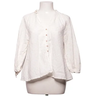Blouse (Blanc, Jaune) de Zara Coton, Polyester