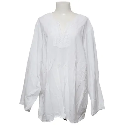 Blouse (White) from Zizzi Cotton, Linen
