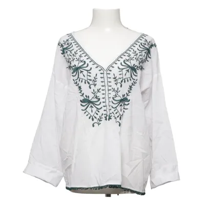 Blouse (White, Green) from Natura Cotton