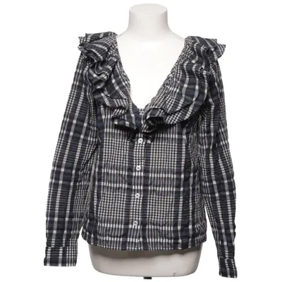 Blouse (Blauw, Zwart, Wit) van Ganni Katoen, Polyamide, Polyester