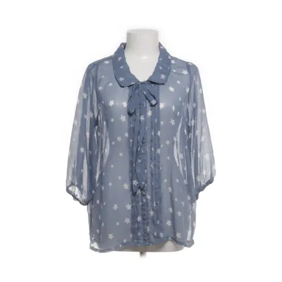 Pussy bow blouse (Blue, White) from Uttam London Polyester