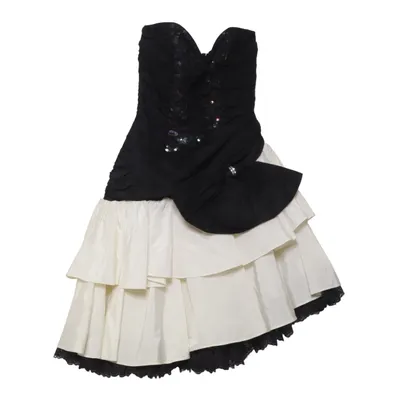 Robe de cocktail (Noir, Blanc) de Zum Zum Acétate