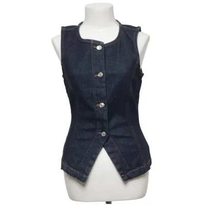 Spijker gilet (Blauw) van Gina Tricot Elastaan, Organisch katoen