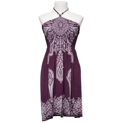 Halterneck dress (Purple, White) from Vivo Modo