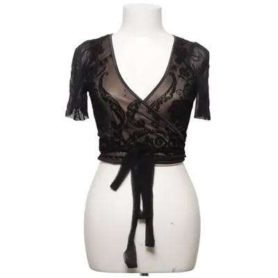 Wickelbluse (Schwarz, Beige) von Ana Alcazar Polyamid, Polyester