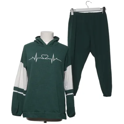 Loungewear (Green, White) from Tofisa Cotton, Elastane, Polyester