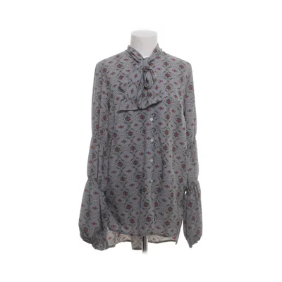 Pussy bow blouse (Gray, Multicolored) from By o la la..! Elastane, Polyester