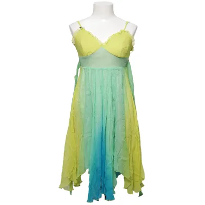 Dress (Green, Yellow, Blue) Silk