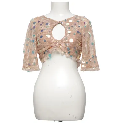Crop top (Ace Keyhole Crop Sequin Pink Top) de For Love & Lemons Nylon