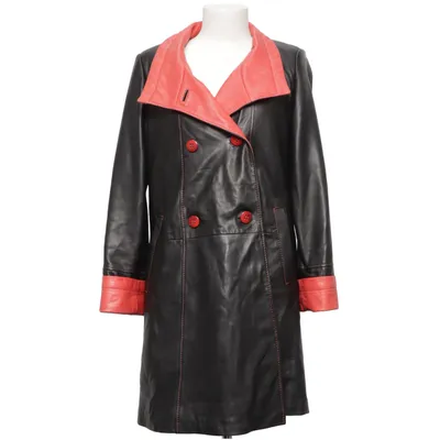 Läderkappa (Svart, Röd) från PG Leather Fashion Skinn