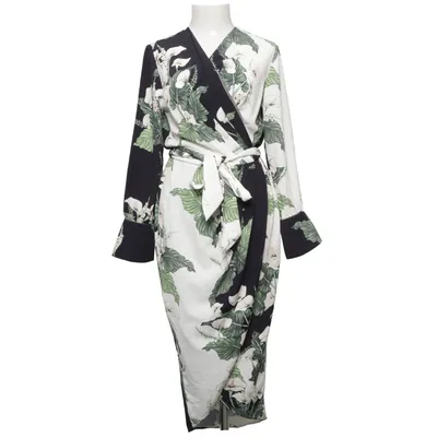 Robe portefeuille (Blanc, Noir, Vert) de White Closet Polyester
