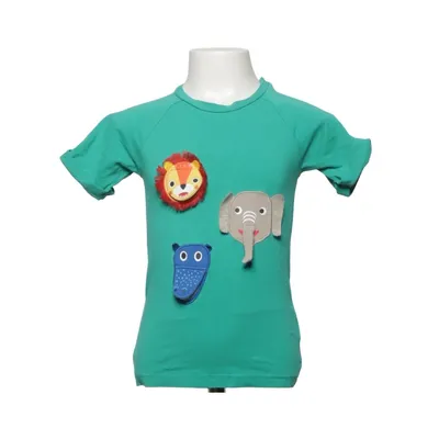 T-shirt (Grøn, Flerfarvet) fra Polarn O. Pyret Elastan, Økologisk bomuld