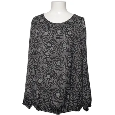 Bluse (Sort, Hvid) fra Janina Elastan, Polyester, Viscose