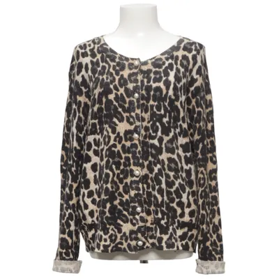 Cardigan (Beige, Black) from Fuego Woman Merino wool, Polyamide