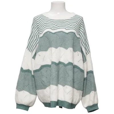 Pull-over (Vert, Blanc) de Gina Acrylique, Élasthane, Polyester, Laine