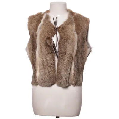 Bont gilet (Bruin, Wit) van IO Leer