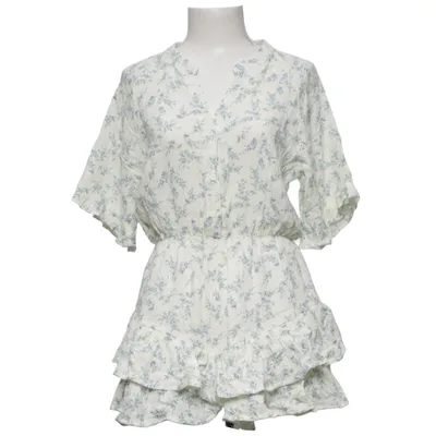 Dress (White, Blue) from C'est Monique Cotton