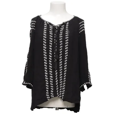Blouse (Black, White) from KappAhl Polyester, Viscose