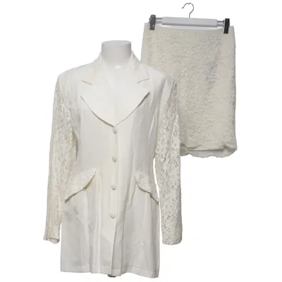 Tailleur jupe (Blanc) de Camera Coton, Polyamide, Polyester, Viscose