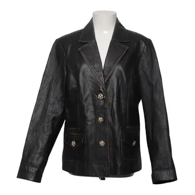 Læderblazer (Sort) fra Jensen Women Only Læder, Polyester