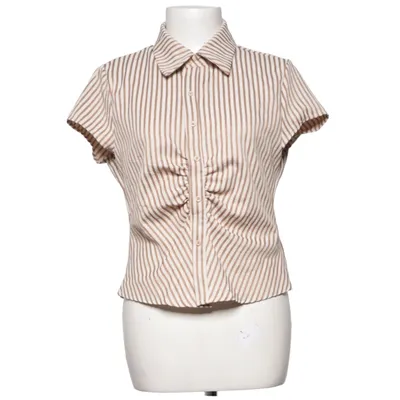 Short sleeve shirt (Beige, Brown) from Forever 21 Polyester