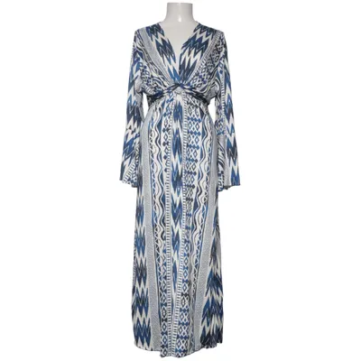 Långklänning (Blå, Vit) Elastan, Polyester