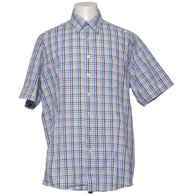 Kurzarmhemd (Blau, Beige, Weiß) von John Cabot Baumwolle