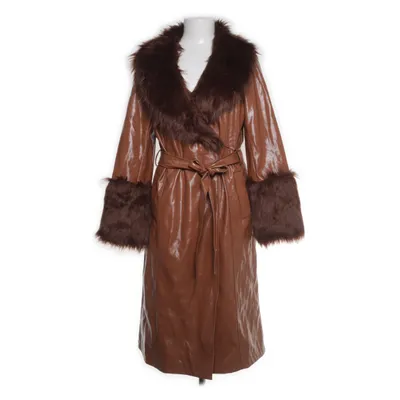 Jas (Bruin) van Violeta by Mango Polyester, Polyurethaan, Imitatiebont