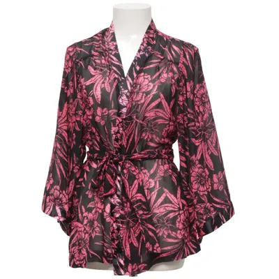 Slå-om bluse (Sort, Pink) fra Ensored