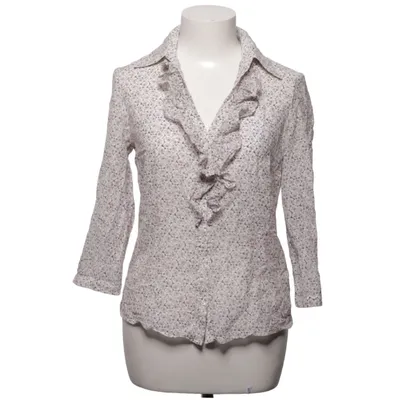 Blouse (White, Purple) from Caroll Cotton, Silk