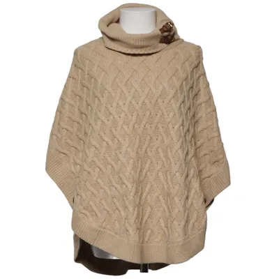 Poncho (Beige) from Massimo Dutti Cotton, Polyamide, Viscose, Wool