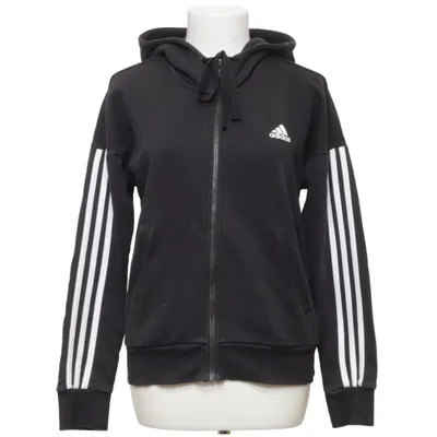 Hoodie (Black, White) from Adidas Cotton, Recycled polyester