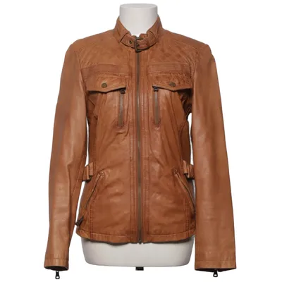 Veste en cuir (Marron) de Jilani Collection Cuir